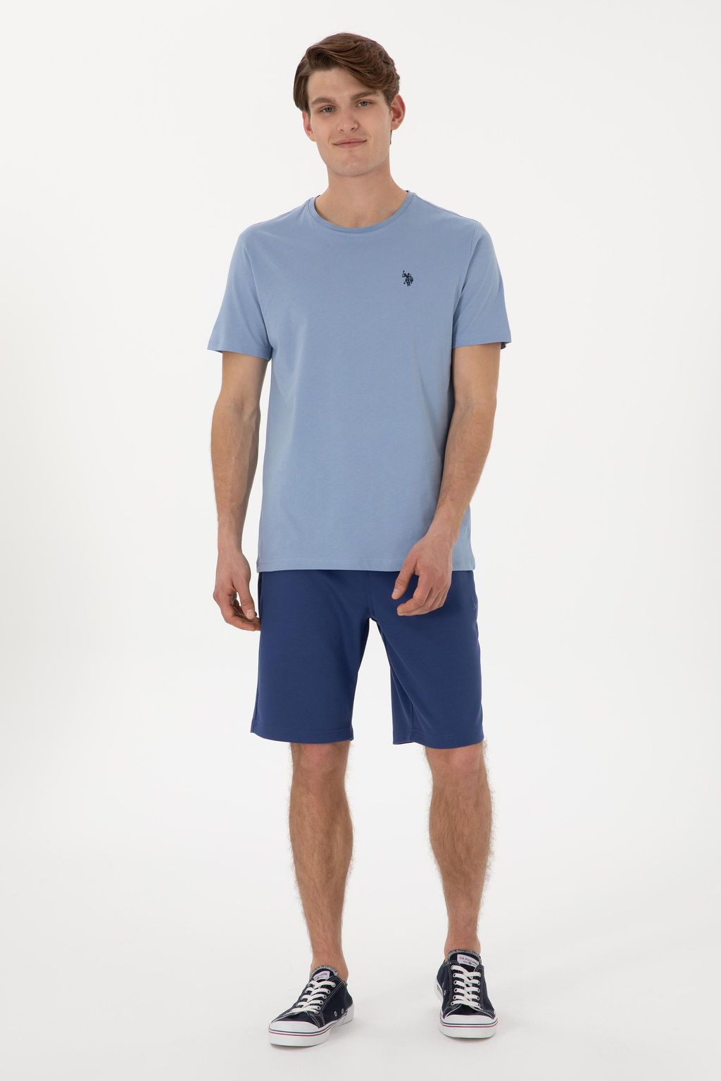 Erkek Regular Fit Bisiklet Yaka Mavi Basic Ti__rt Sepette S_rpriz _ndirim - U.s. polo assn фото 4