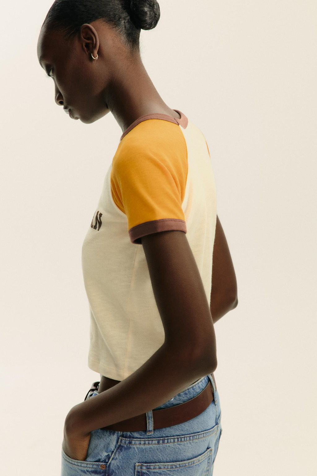 SLOGAN T-SHIRT WITH RIBBED TRIM - Zara фото 20