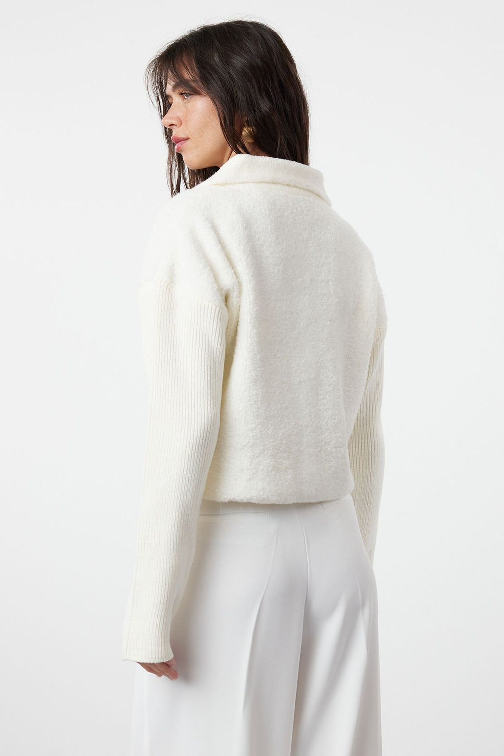 TRENDYOLMILLA Kemik Buklet Polo Yaka Mont Gorunumlu Triko H?rka TWOAW25HI00076  фото 5