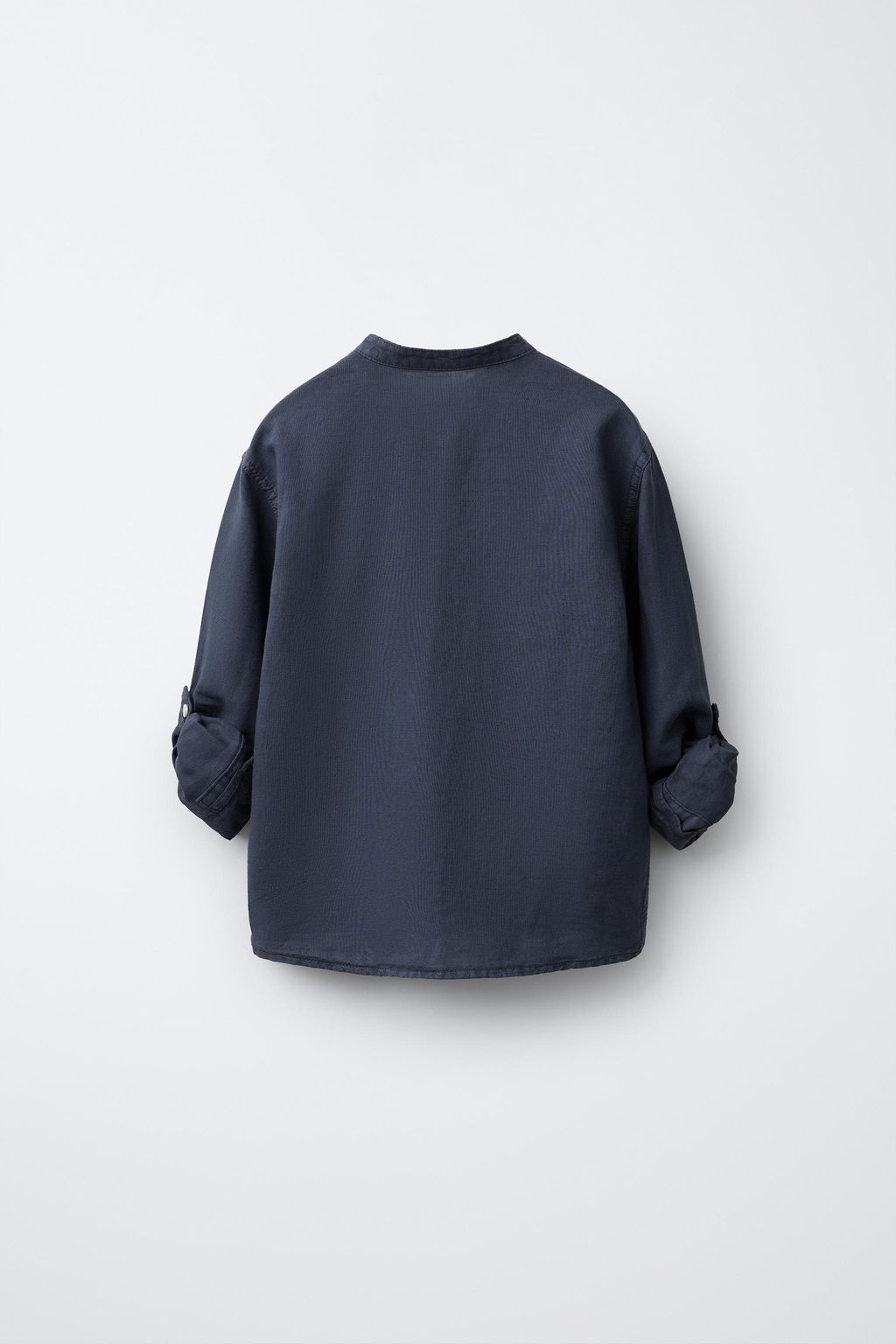 CAMISA CUELLO MAO CON LINO Y ALGOD?N / Marino - Zara фото 3