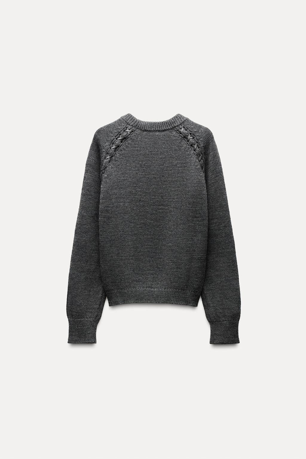 KNIT SWEATER WITH SHOULDER STRAPS - Zara фото 6