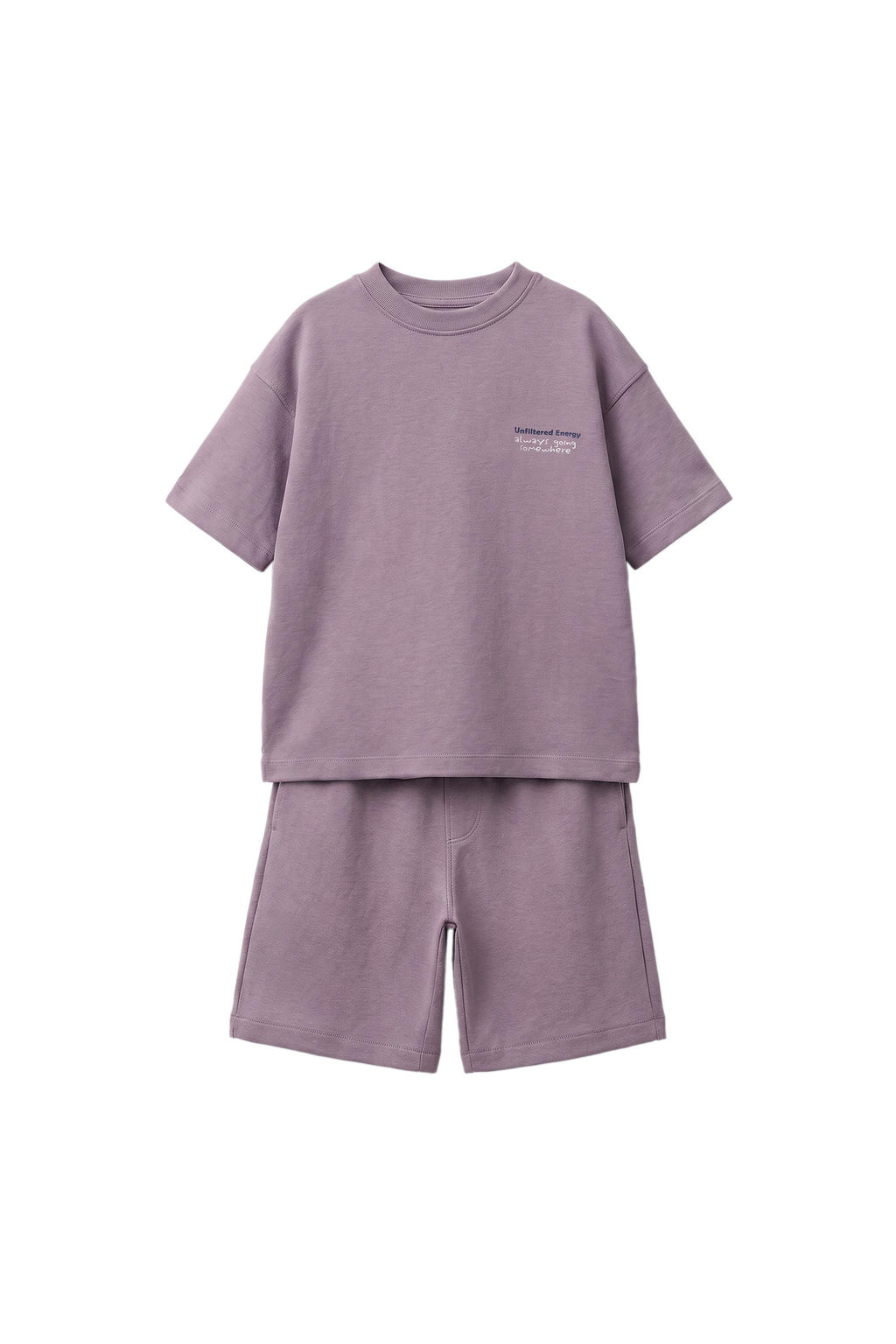 CONJUNTO CAMISETA Y BERMUDA INTERLOCK / Malva