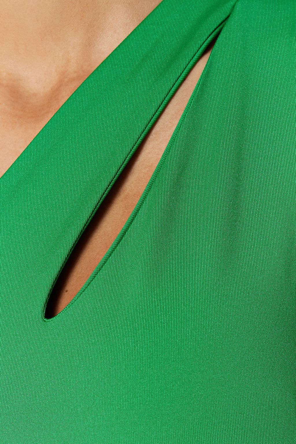 Yesil Asimetrik Yaka Cut Out Detayl? Esnek C?tc?tl? Orme Body TWOSS23BD00014