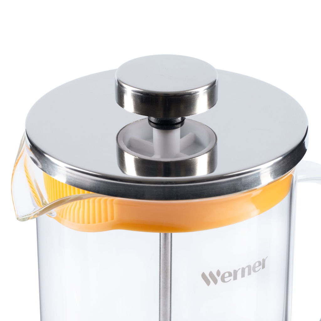 51461 WERNER Френч-пресс ALLEGRO 600 мл. Материал: жаропрочное боросиликатное стекло, нержавеющая сталь, пластик, термопластичная резина.  фото 4