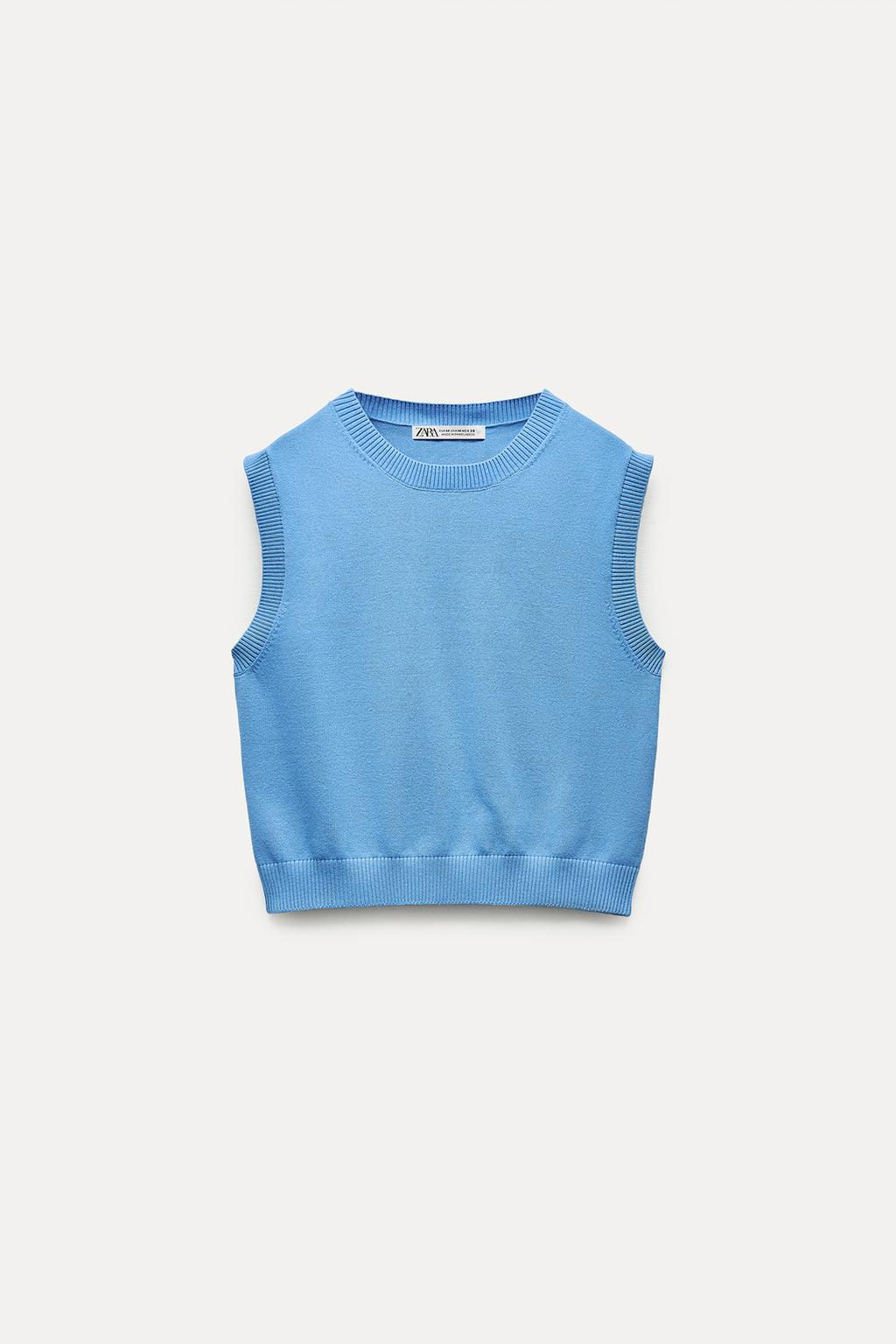 SLEEVELESS PLAIN KNIT TOP - Zara фото 3