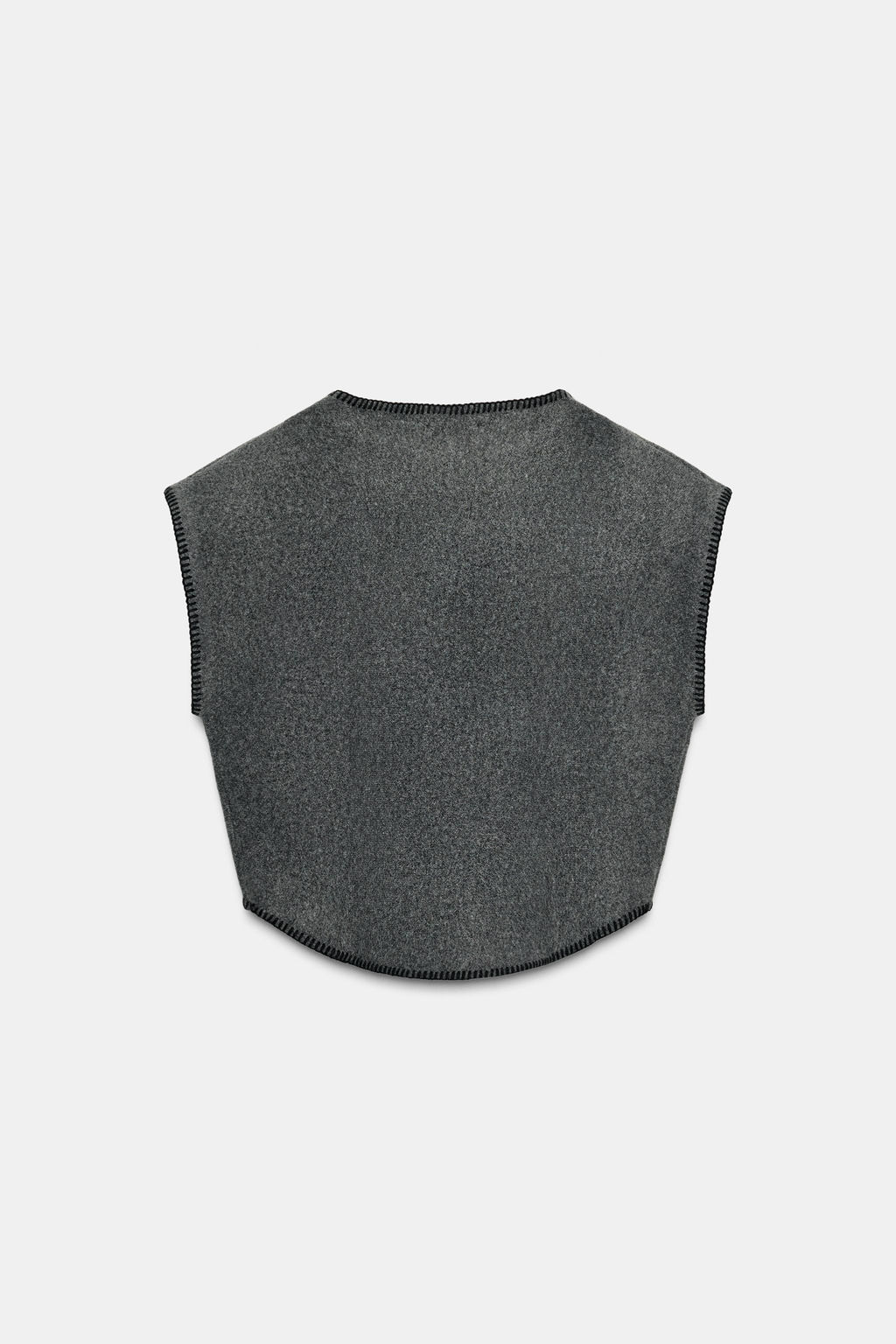 KNIT WAISTCOAT WITH CONTRAST TOPSTITCHING - Zara фото 6