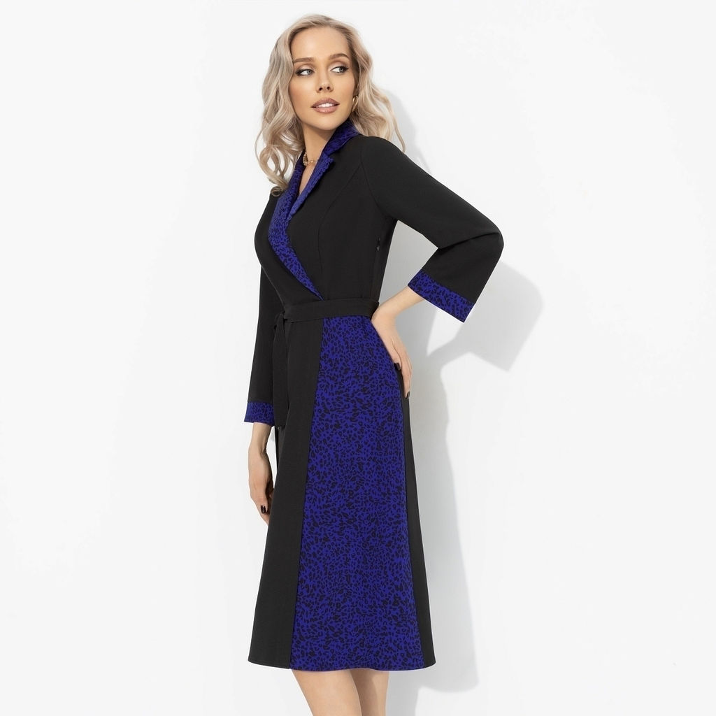 Платье с поясом, Образ вне закона (синий леопард) - Charutti фото 4