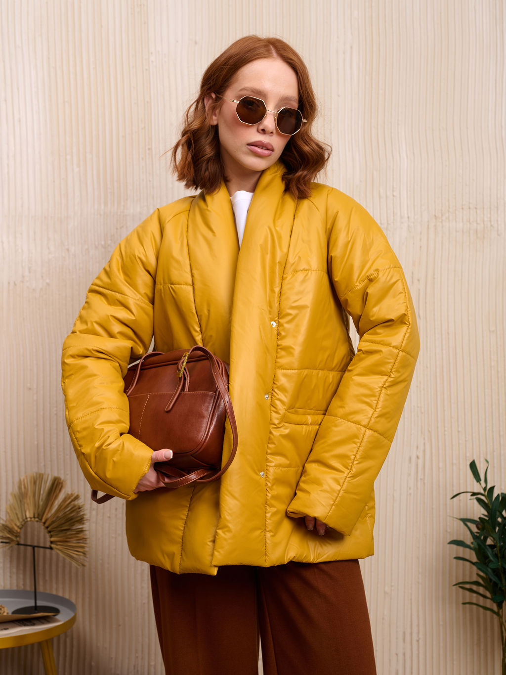 Куртка женская "Кимоно" горчица