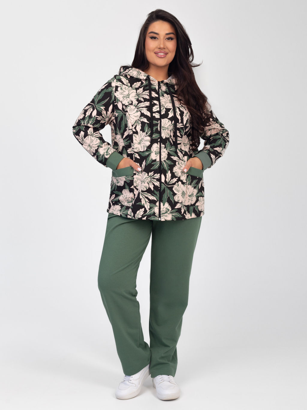 Костюм женский футер с лайкрой "ДОРИС" ОЛИВА