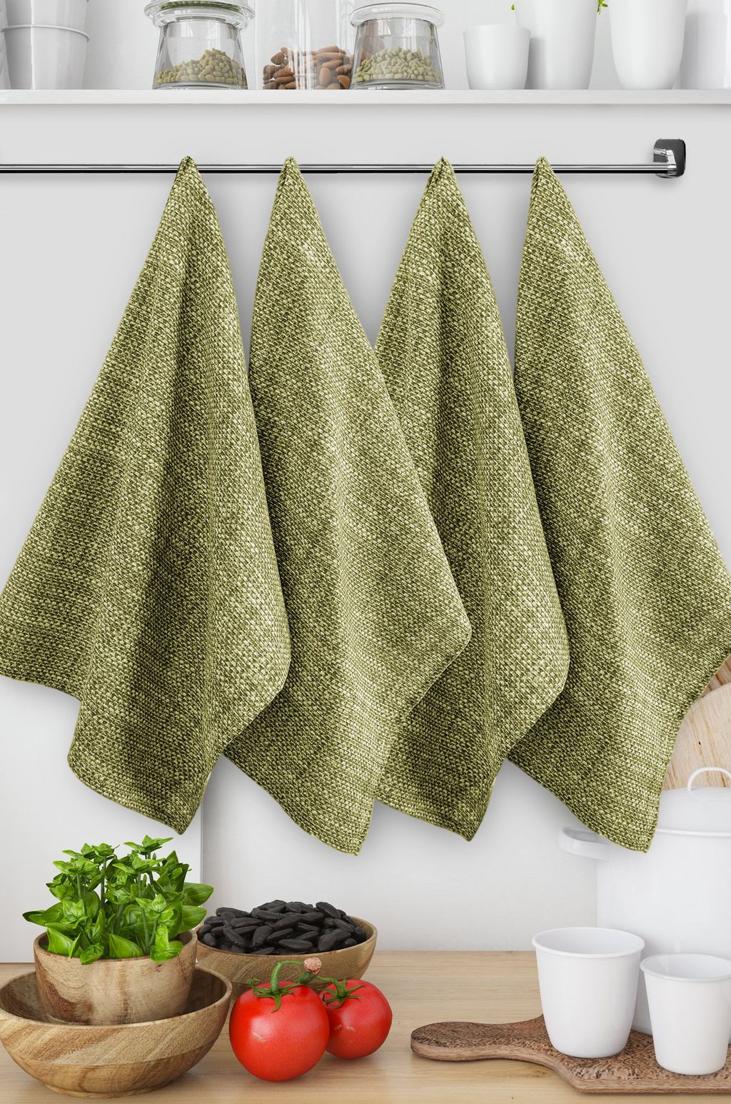 Набор полотенец из рогожки 4 шт Happy Fox Home  фото 7