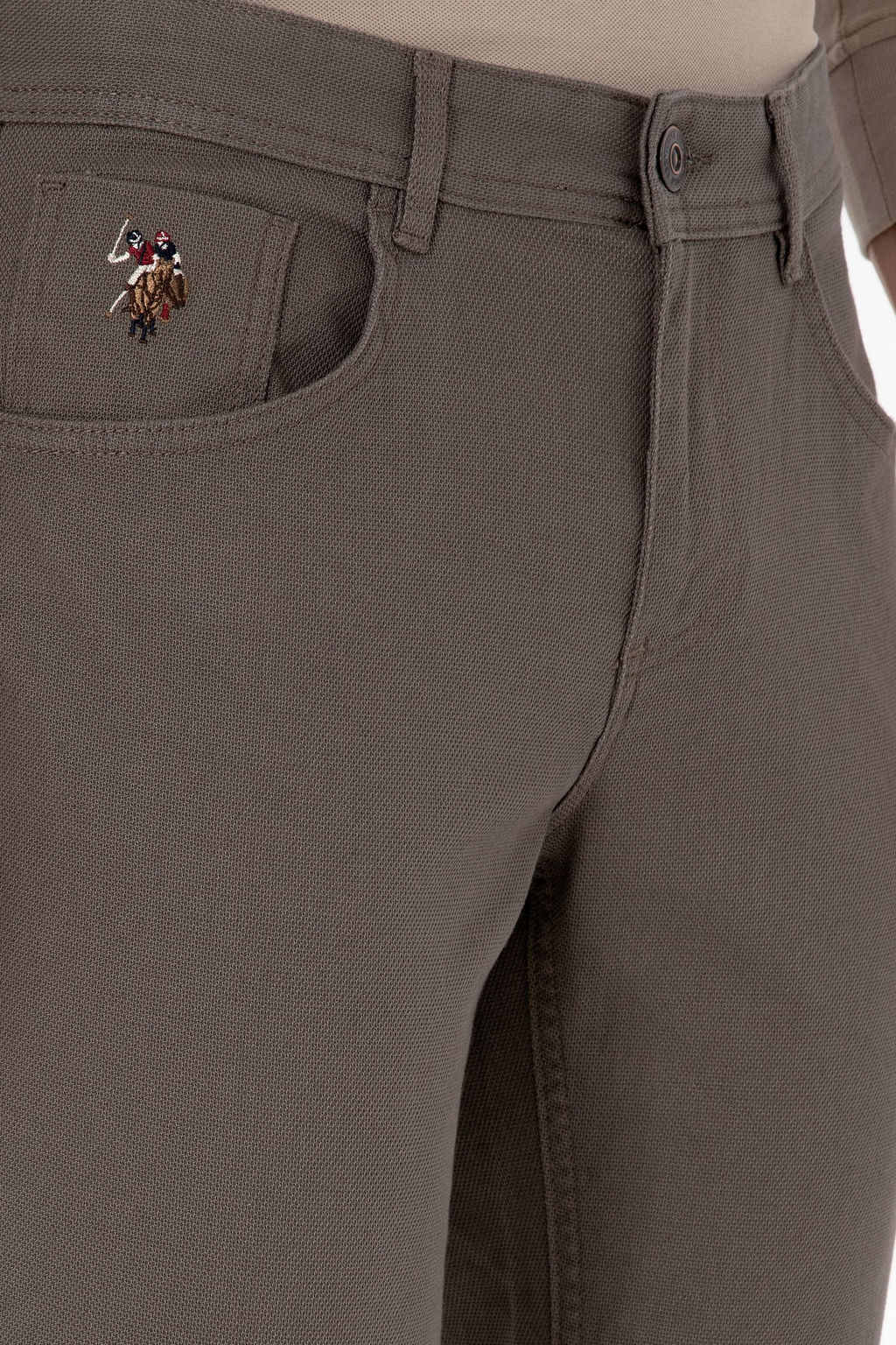 Erkek Regular Fit Vizon Kanvas / Chino Pantolon