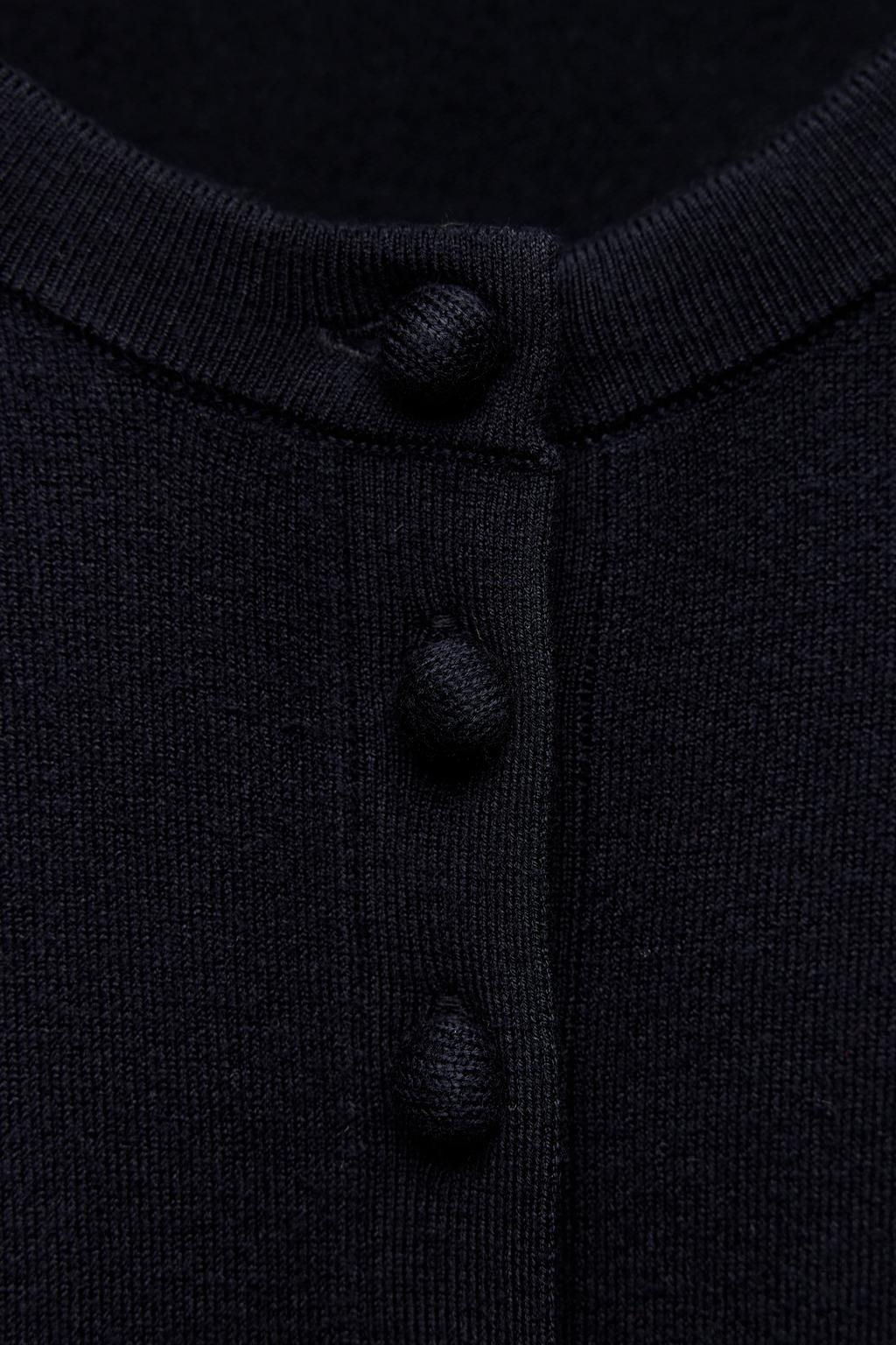 PLAIN KNIT 3/4 SLEEVE CARDIGAN - Zara фото 7