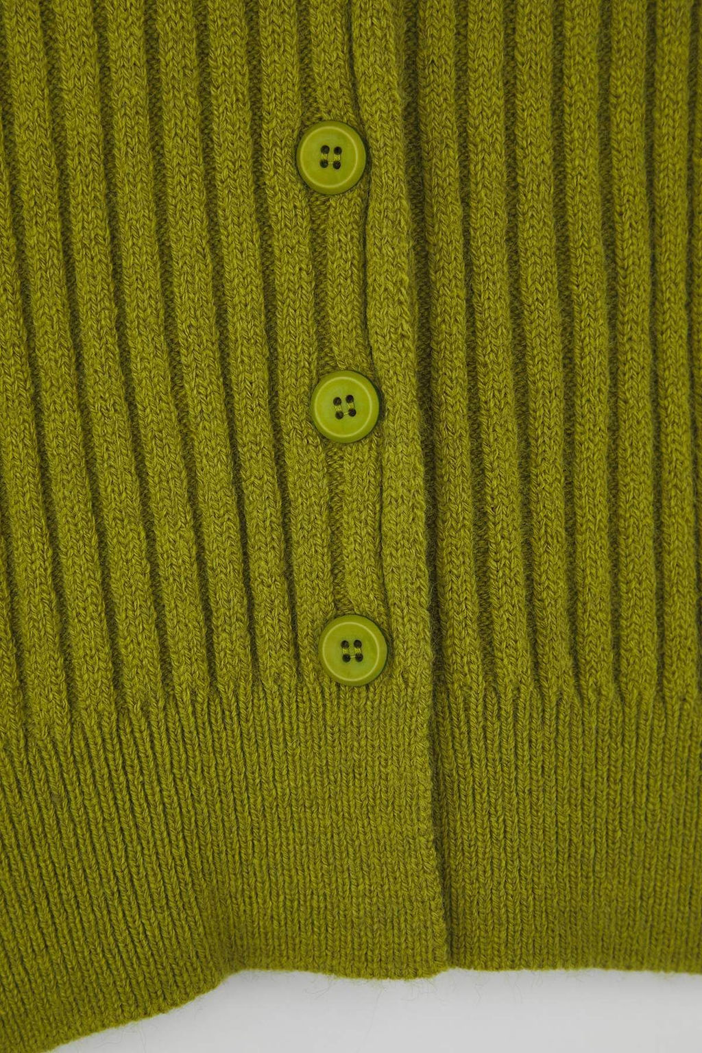 Wardrobe Essentials Yag Yesili Genis Kal?p Fitilli Yumusak Dokulu Triko H?rka | TWOAW26HI00091