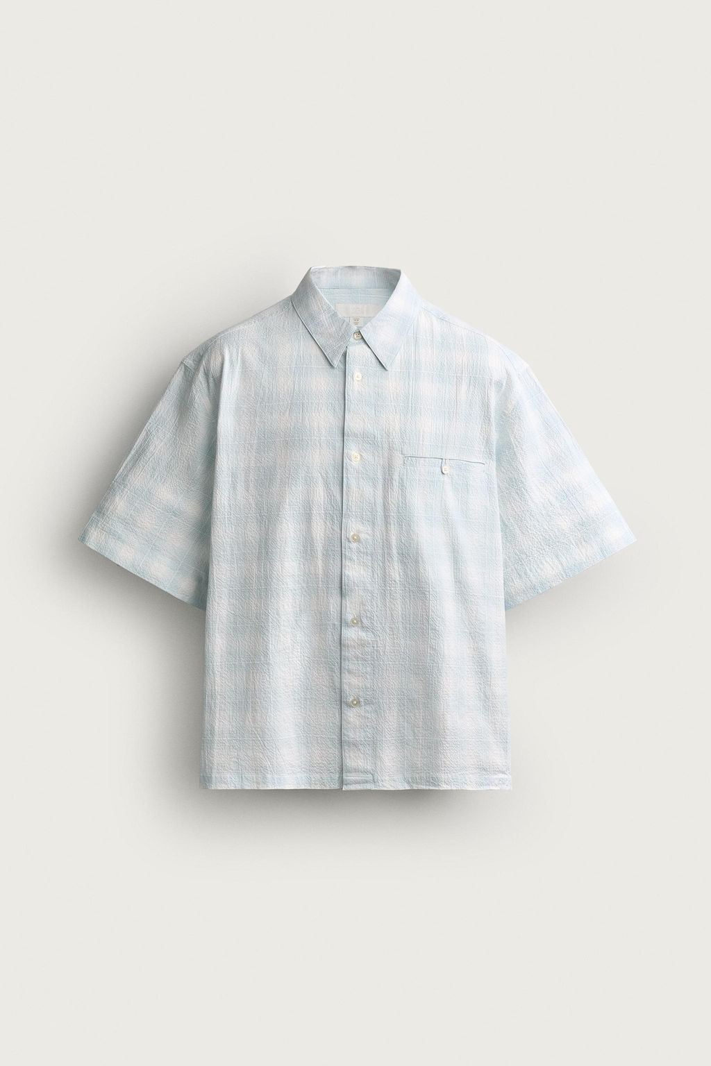 CAMISA DENIM RELAXED FIT CUADROS / Azul cielo - Zara фото 6