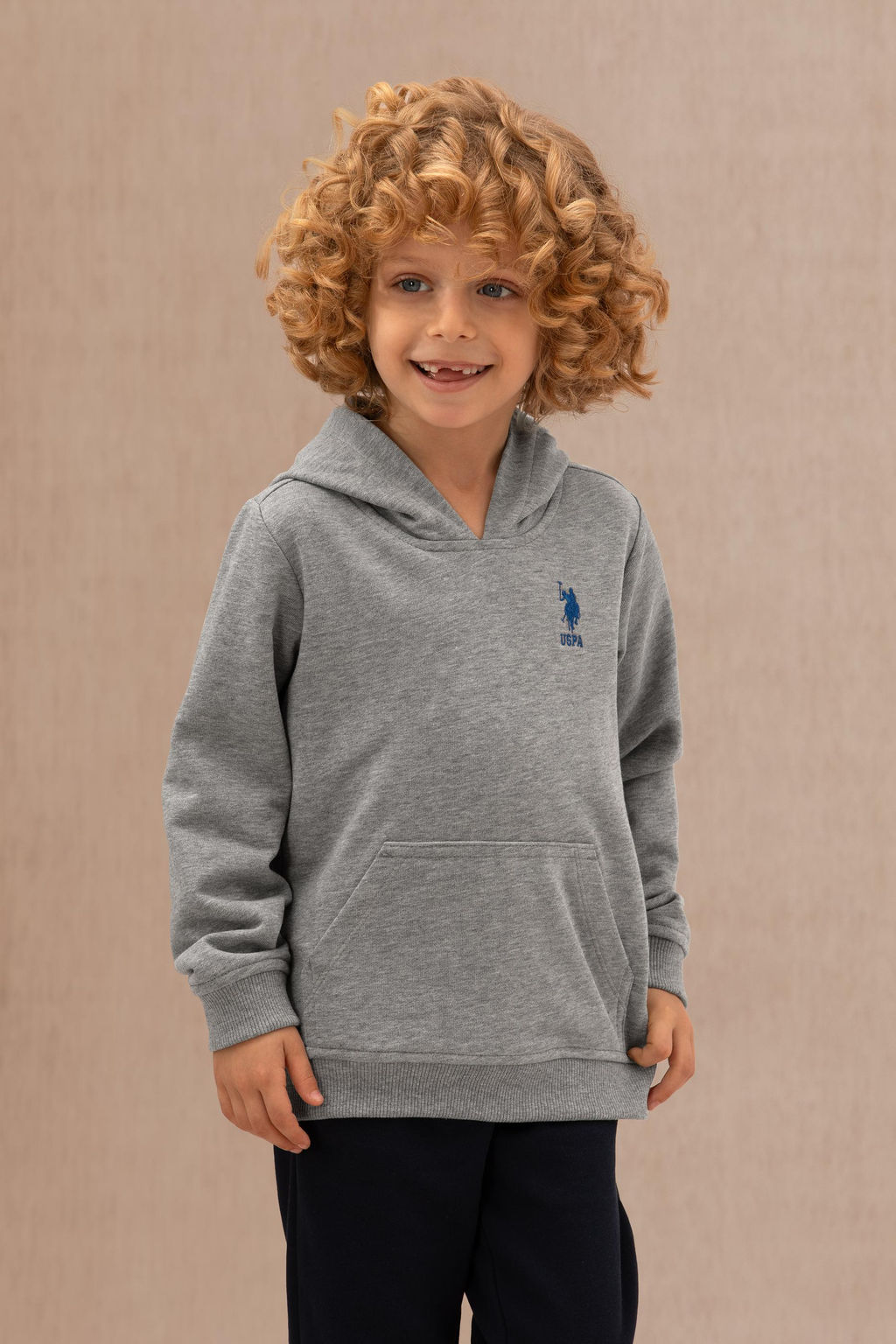 U. S. Polo Assn Серая меланжевая толстовка с капюшоном для мальчика - U.s. polo assn фото 11