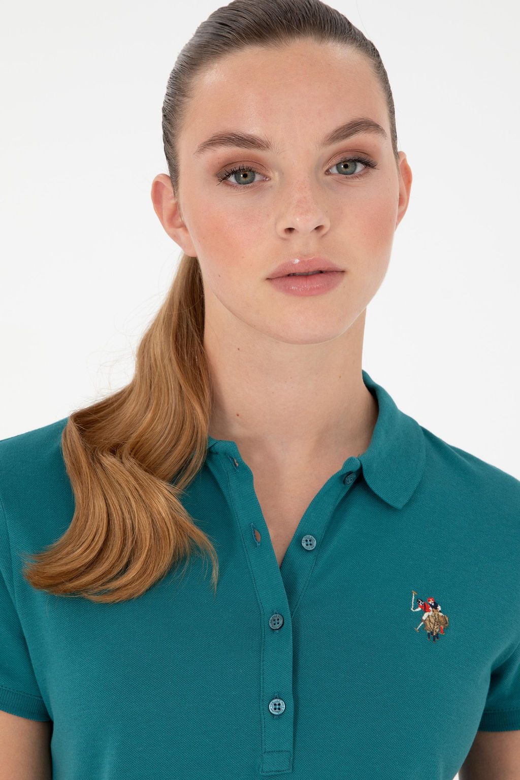 Женская темно-зеленая футболка Неожиданная скидка в корзине - U.s. polo assn фото 2