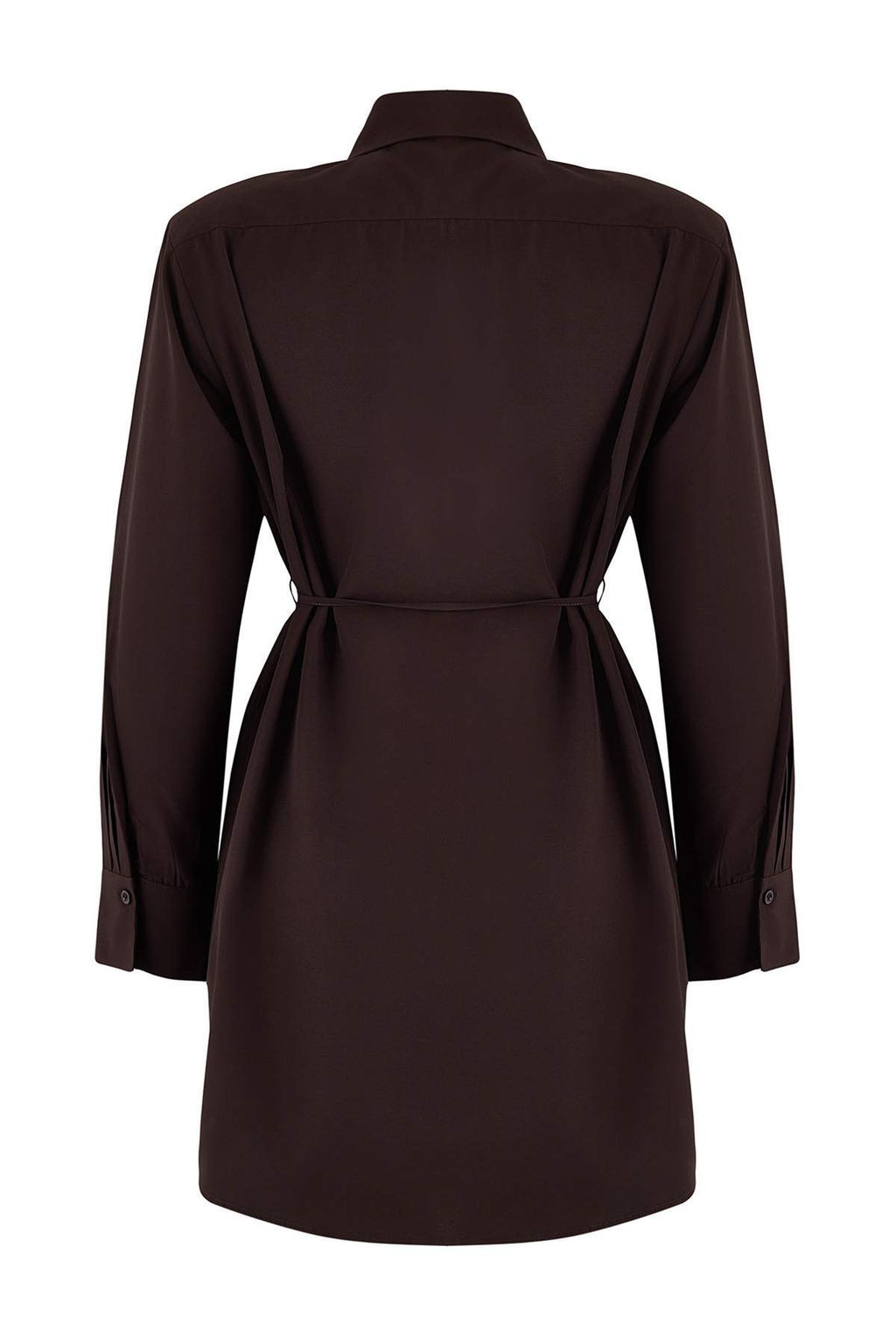 Beyaz-Gri Cizgili Kravat Detayl? Mini Dokuma Elbise TWOAW26EL00279 - Trendyolmilla фото 10