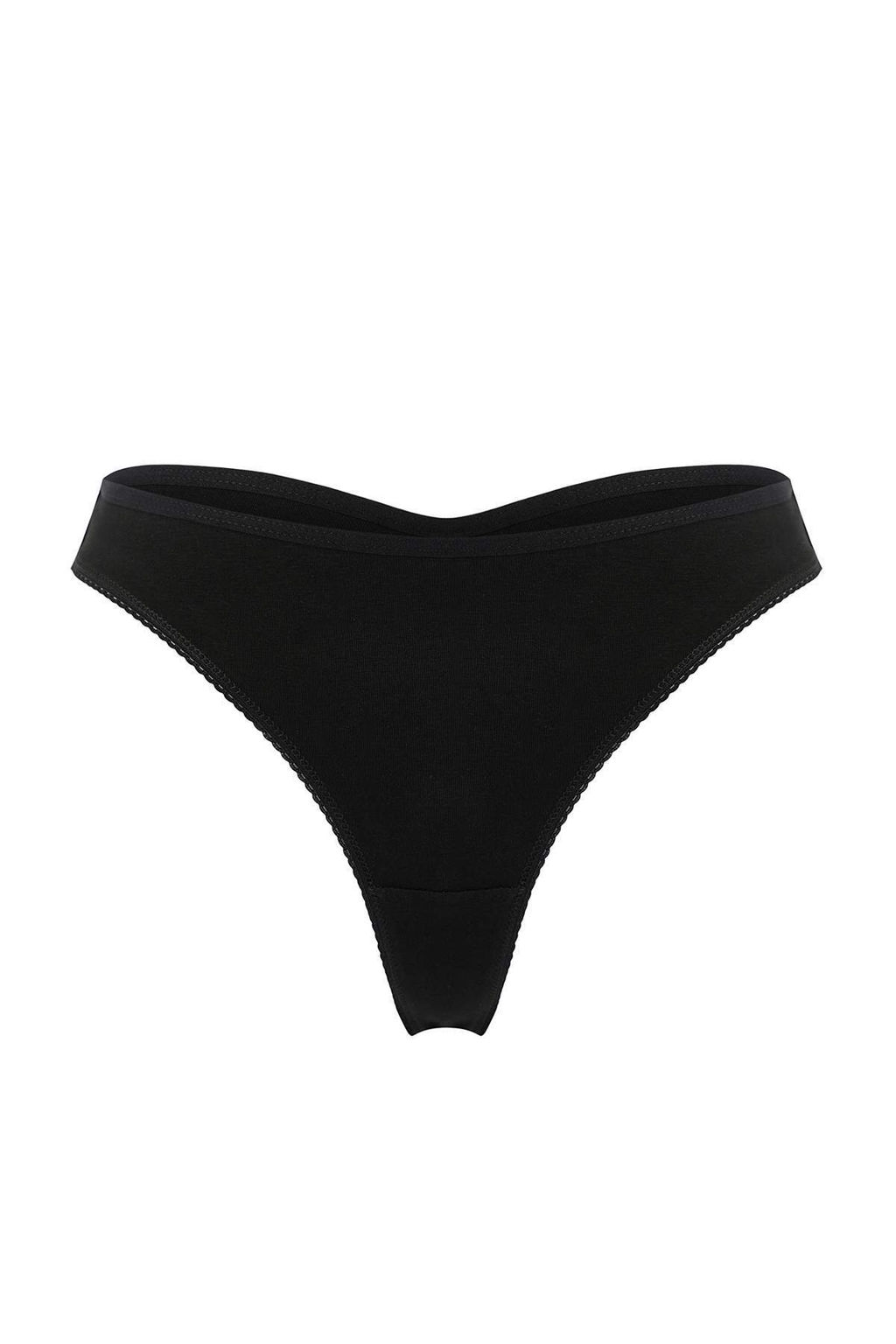 Siyah 5li Paket Pamuklu Tanga Orme Kulot THMSS25KU00048