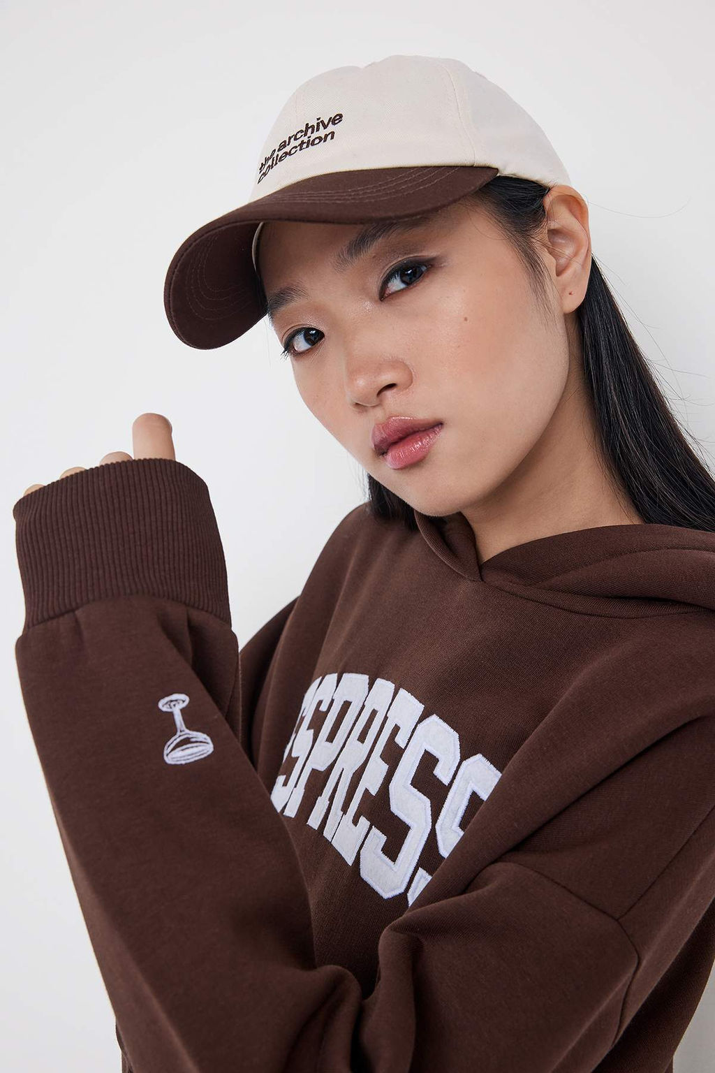 Teen Koyu Kahverengi Oversize/Genis Kal?p Nak?sl? Orme Sweatshirt TWOAW26SW00157