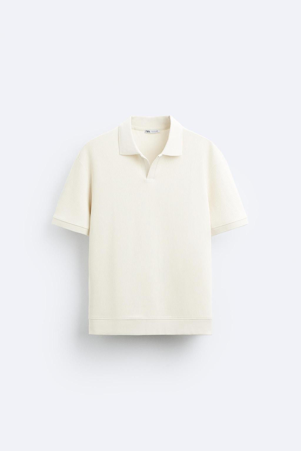 TEXTURED POLO SHIRT WITH RIBBED TRIMS - Zara фото 16