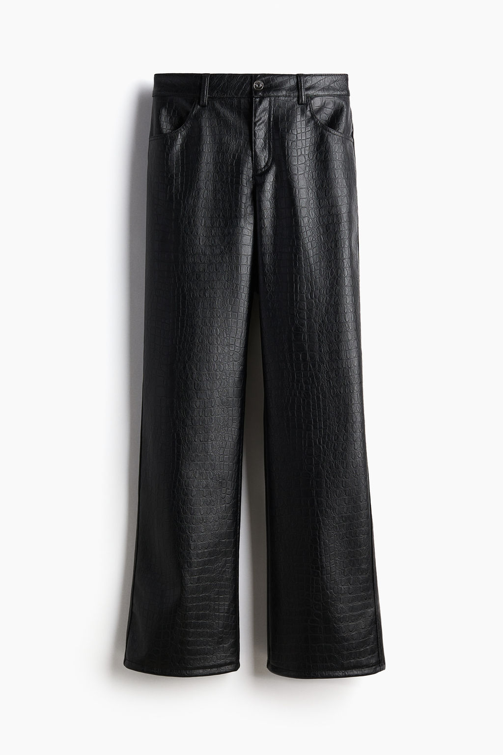 Pantalon revestido de corte recto - H&m фото 7