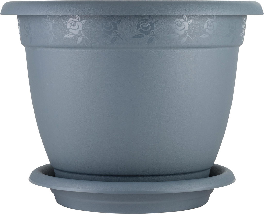 Горшок для цветов InGreen Aphrodite D 430 mm, 25,8л с подставкой №8 серый IG420811026 - Пластик репаблик фото 4