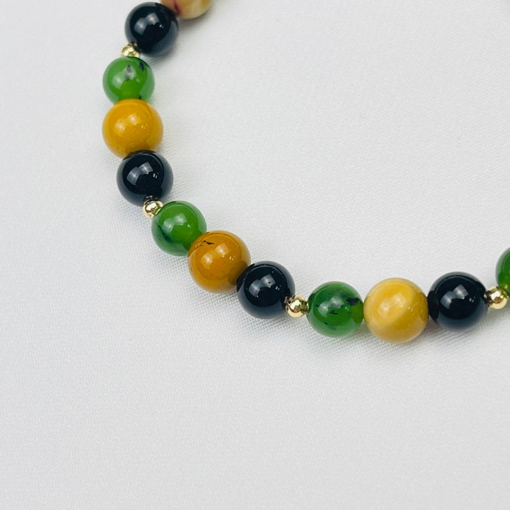 Браслет для "Девы" из Агата, Нефрита и Яшмы 17 см