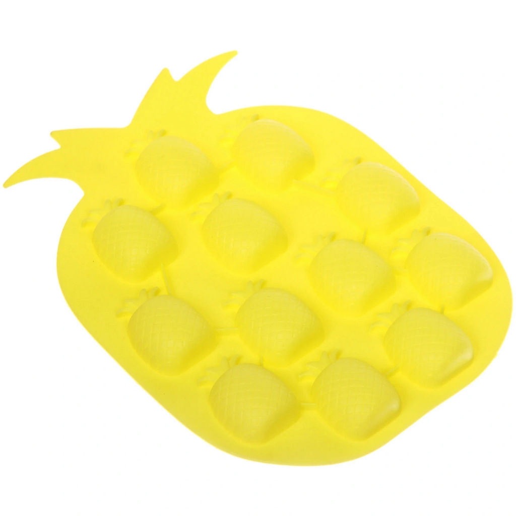 Цена за 5 шт. Форма для льда силиконовая "Ананас" 19*14см, цвета микс