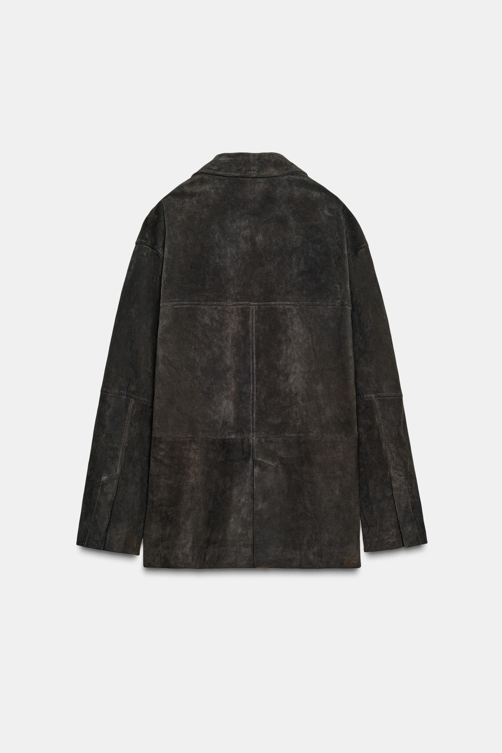 OVERSIZED 100% LEATHER SUEDE JACKET - Zara фото 7