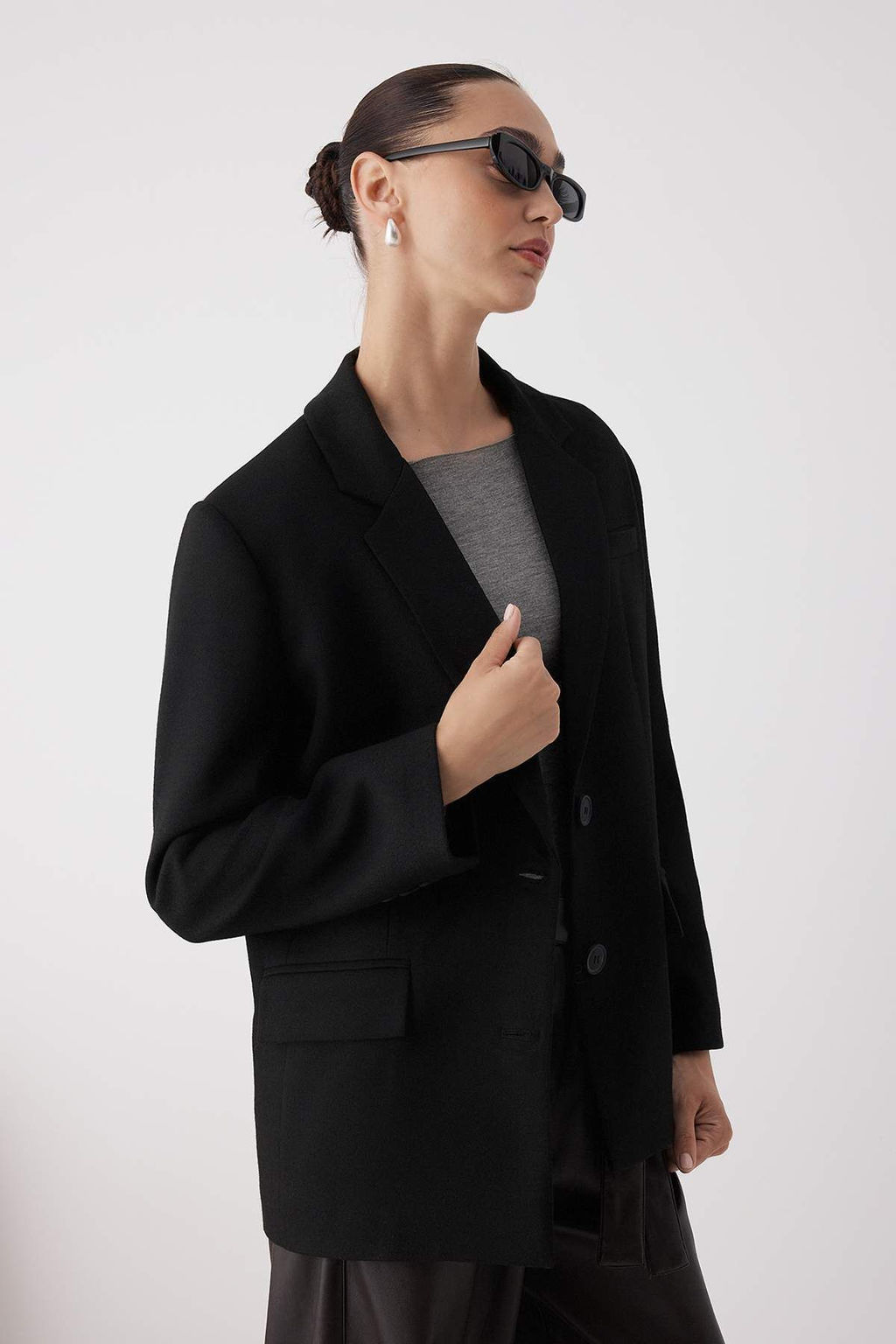 Kahverengi Kase Dokuma Ozel Koleksiyon Blazer Ceket TWOAW26BC00005 - Trendyolmilla фото 3