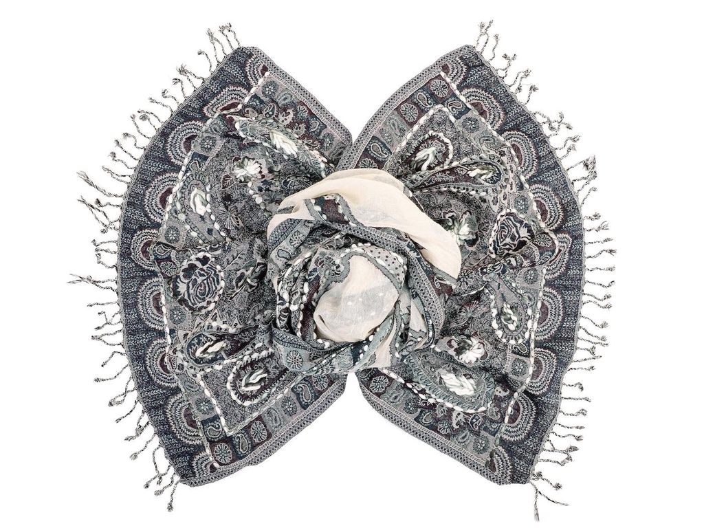 Палантин с вышивкой (шерсть 100%) в ассортименте №Тк903/53