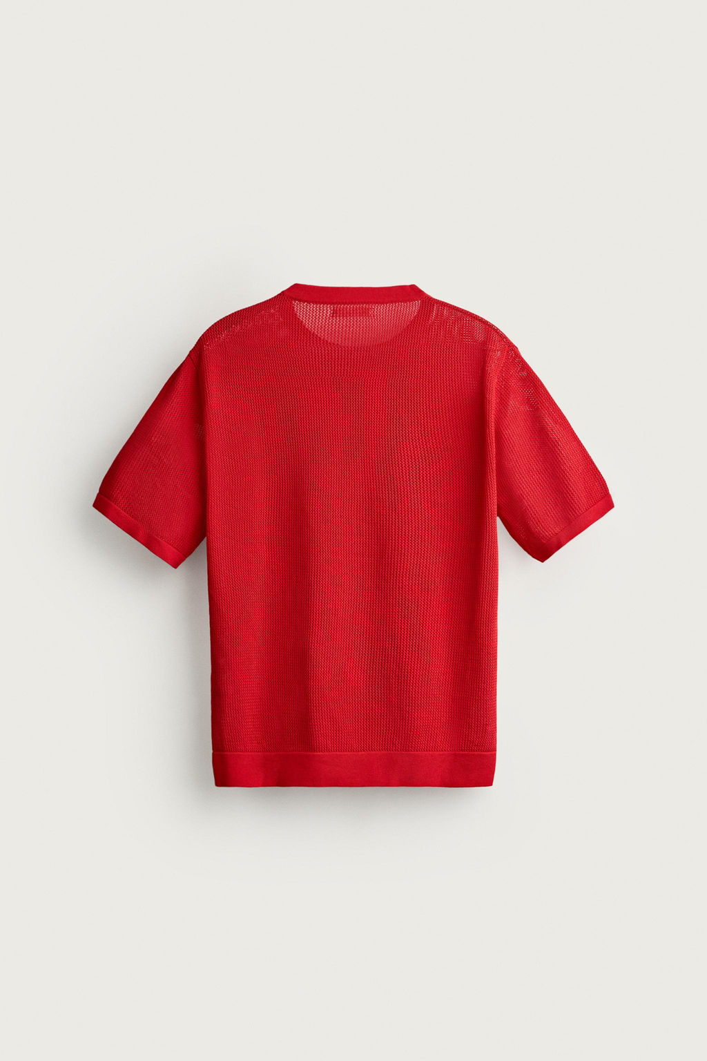 CAMISETA PUNTO ESTRUCTURA CALADOS / Rojo - Zara фото 6
