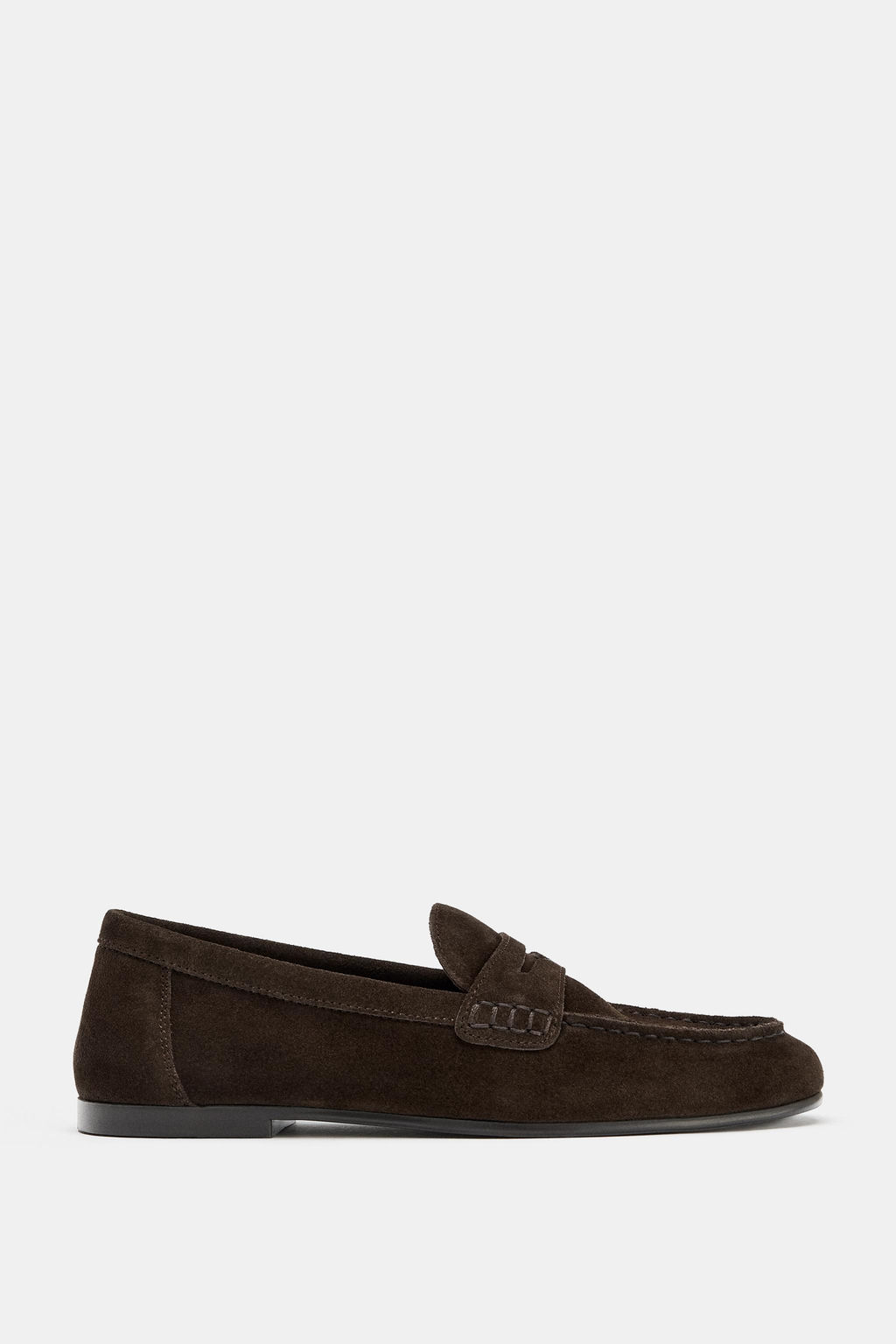 TOPSTITCHED SPLIT SUEDE LOAFERS - Zara фото 9
