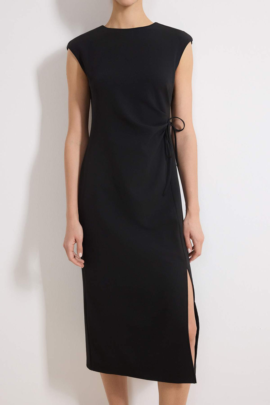 Siyah Baglama Detayl? Midi Dokuma Elbise TWOSS26EL00081