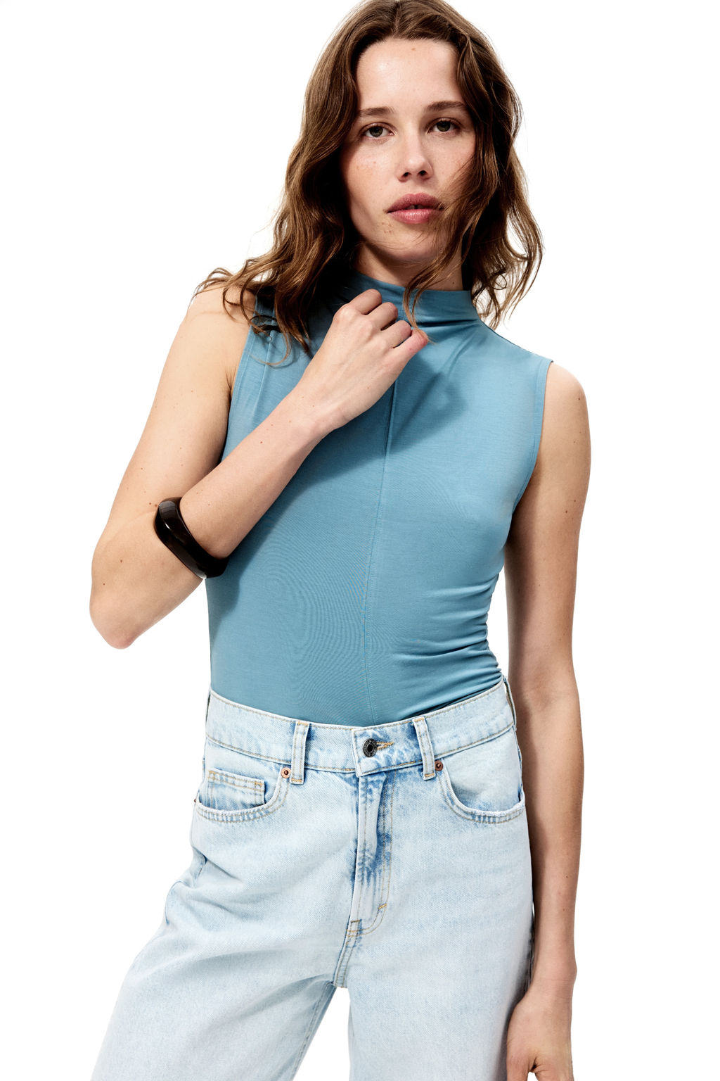 Top en mezcla de modal con cuello perkins - H&m фото 3
