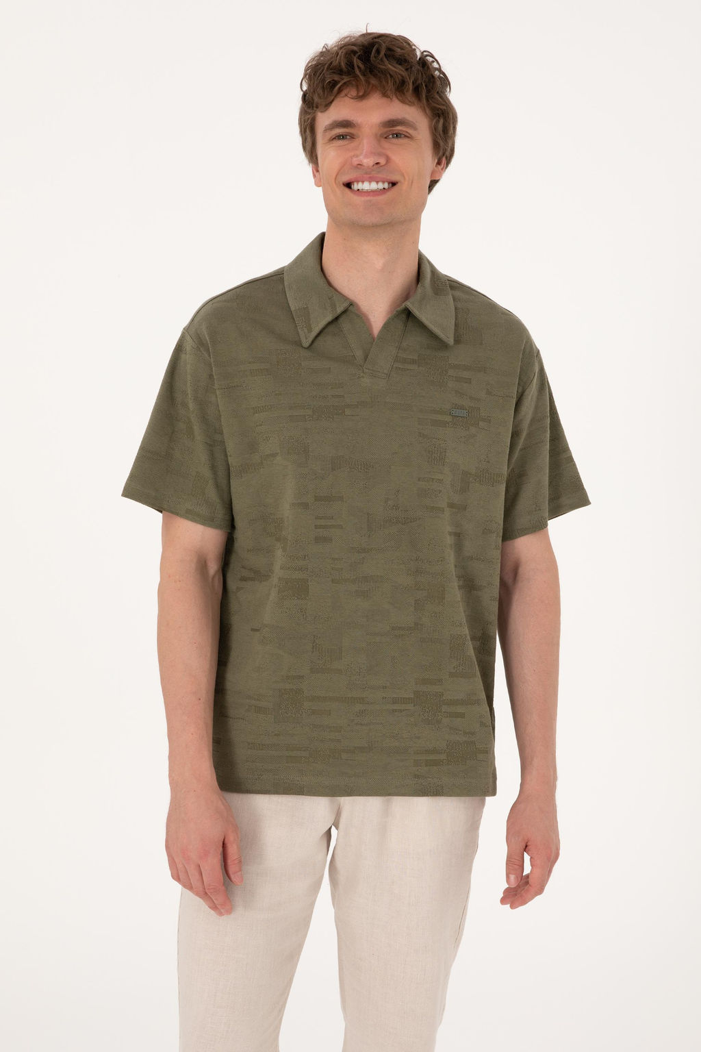 Erkek Comfort Fit Ka__k Yaka Koyu Haki Ti__rt Sepette S_rpriz _ndirim - U.s. polo assn фото 3