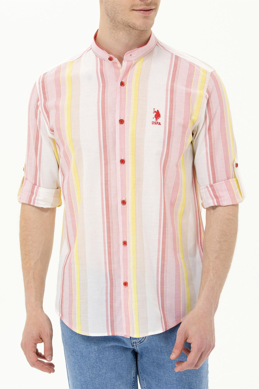 U. S. Polo Assn / Мужская красная рубашка с длинным рукавом - U.s. polo assn фото 13