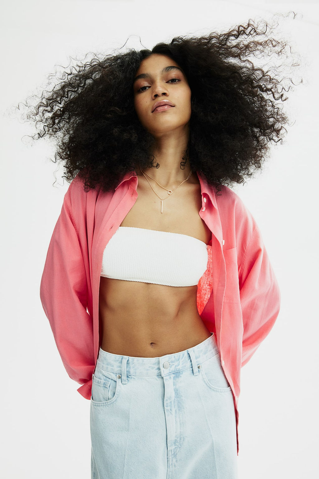 Camisa en mezcla de lino - H&m фото 3