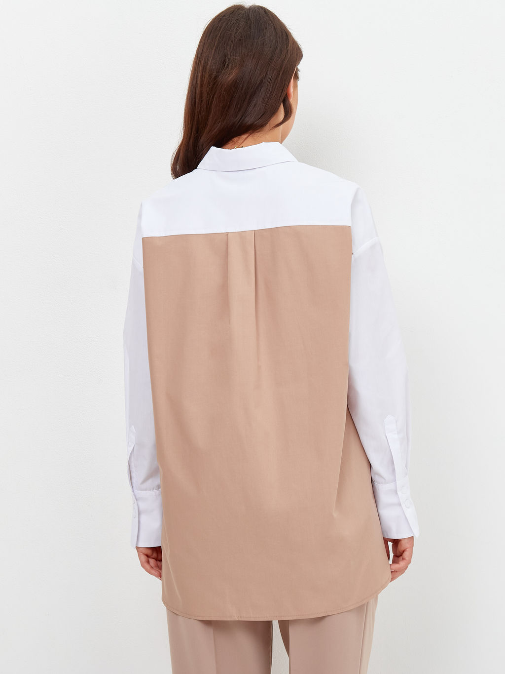 Блузка женская дл. рук. T-lab TL-BT-007TC-белый-бежевый  фото 3