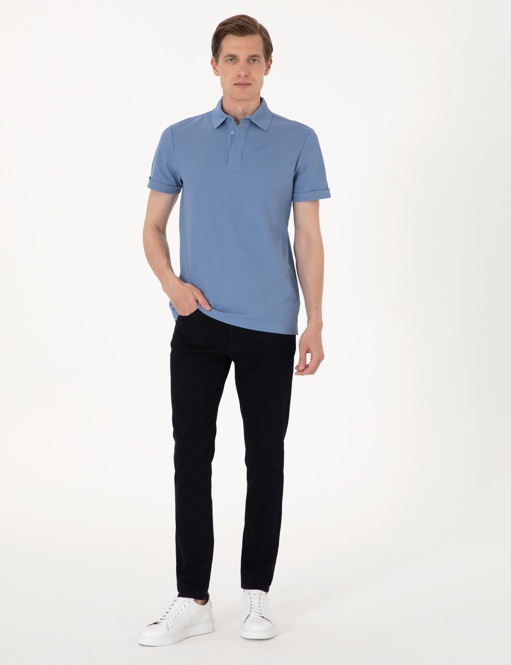 Mavi Slim Fit %100 Pamuk K_vr_lmaz Amerikan Pike Polo Yaka Basic Ti__rt - Pierre cardin фото 11