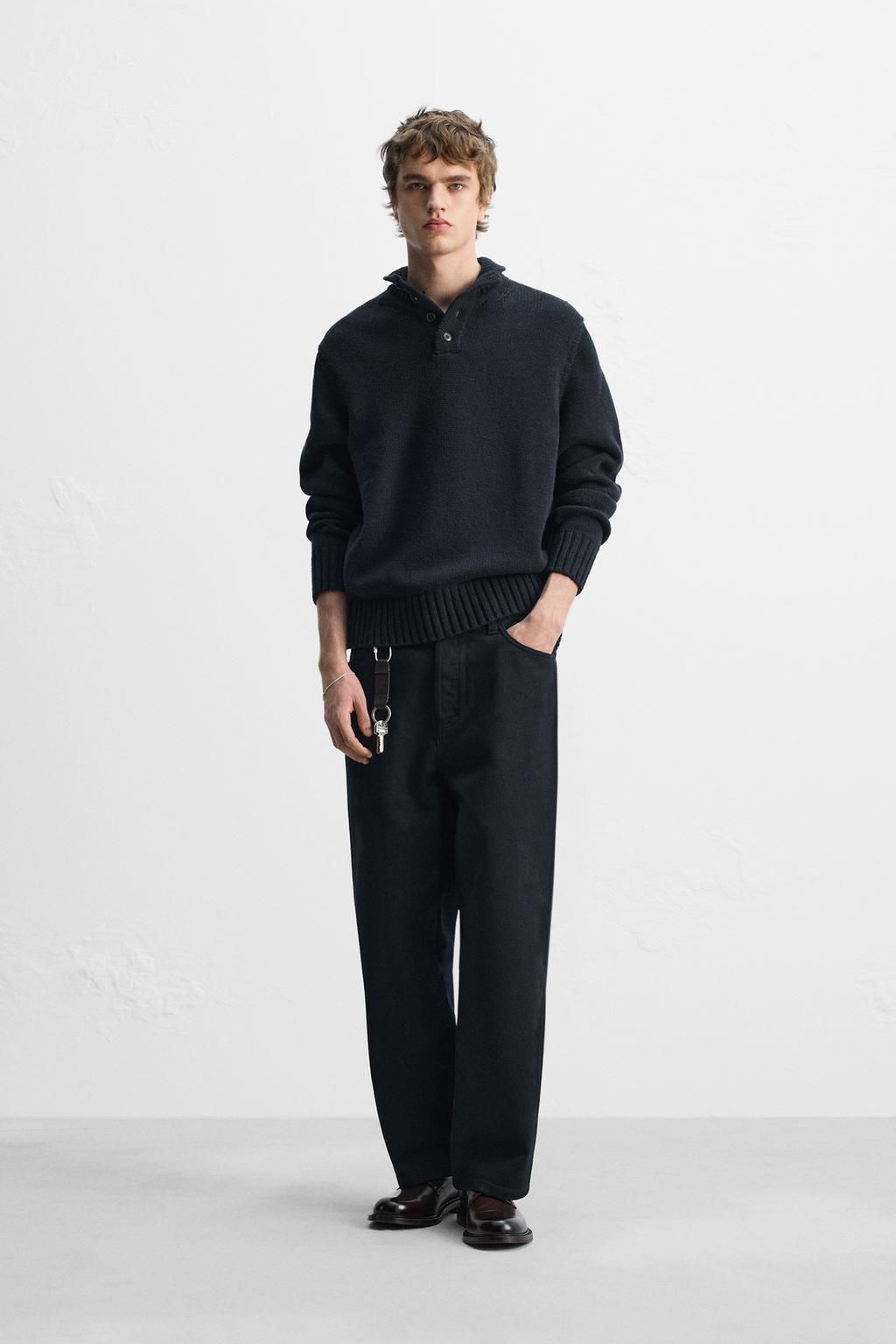 COTTON-WOOL BLEND BUTTON-UP SWEATER - Zara фото 10