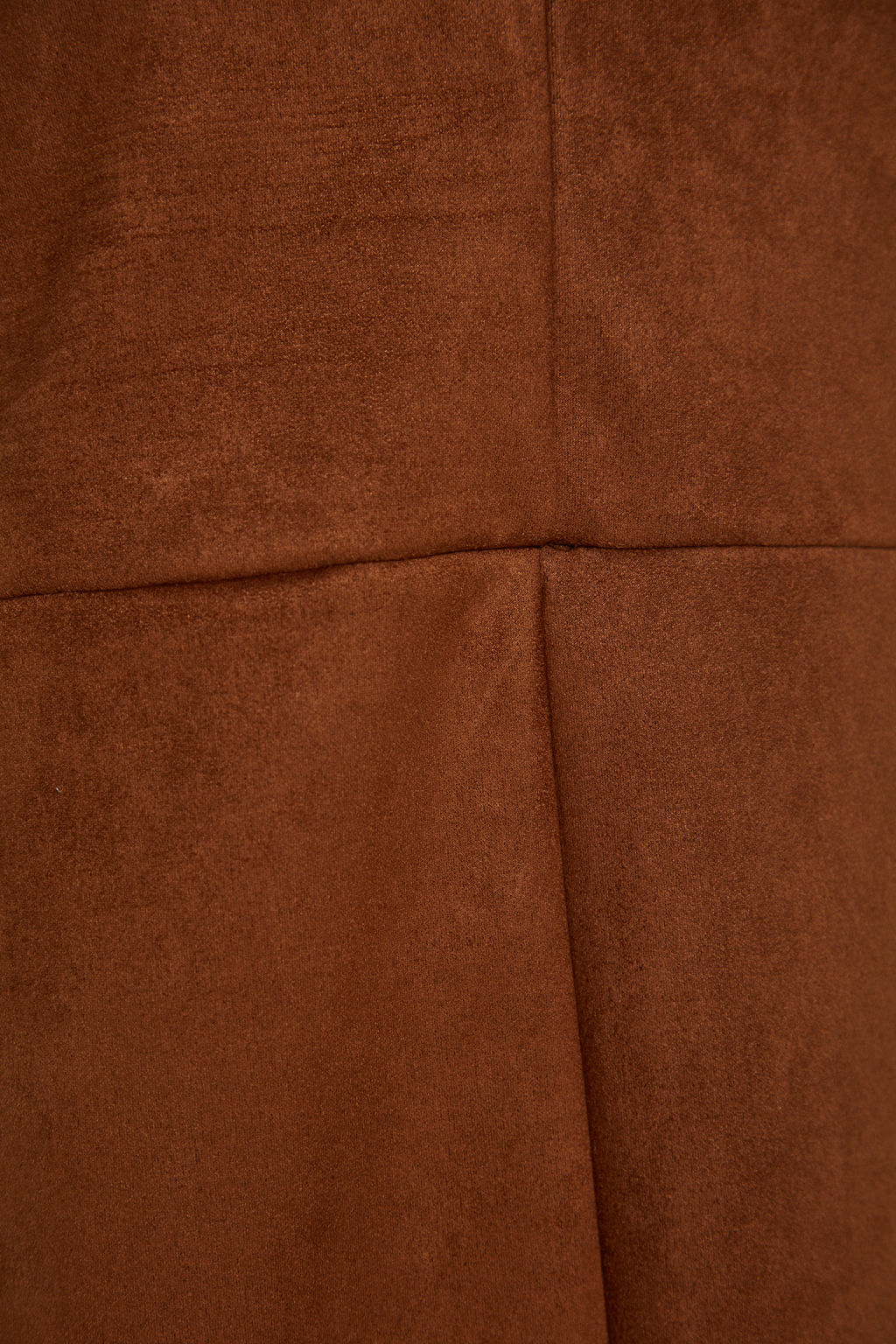 Kahverengi V Yaka Jile Suet Mini Orme Elbise TWOAW24EL00543