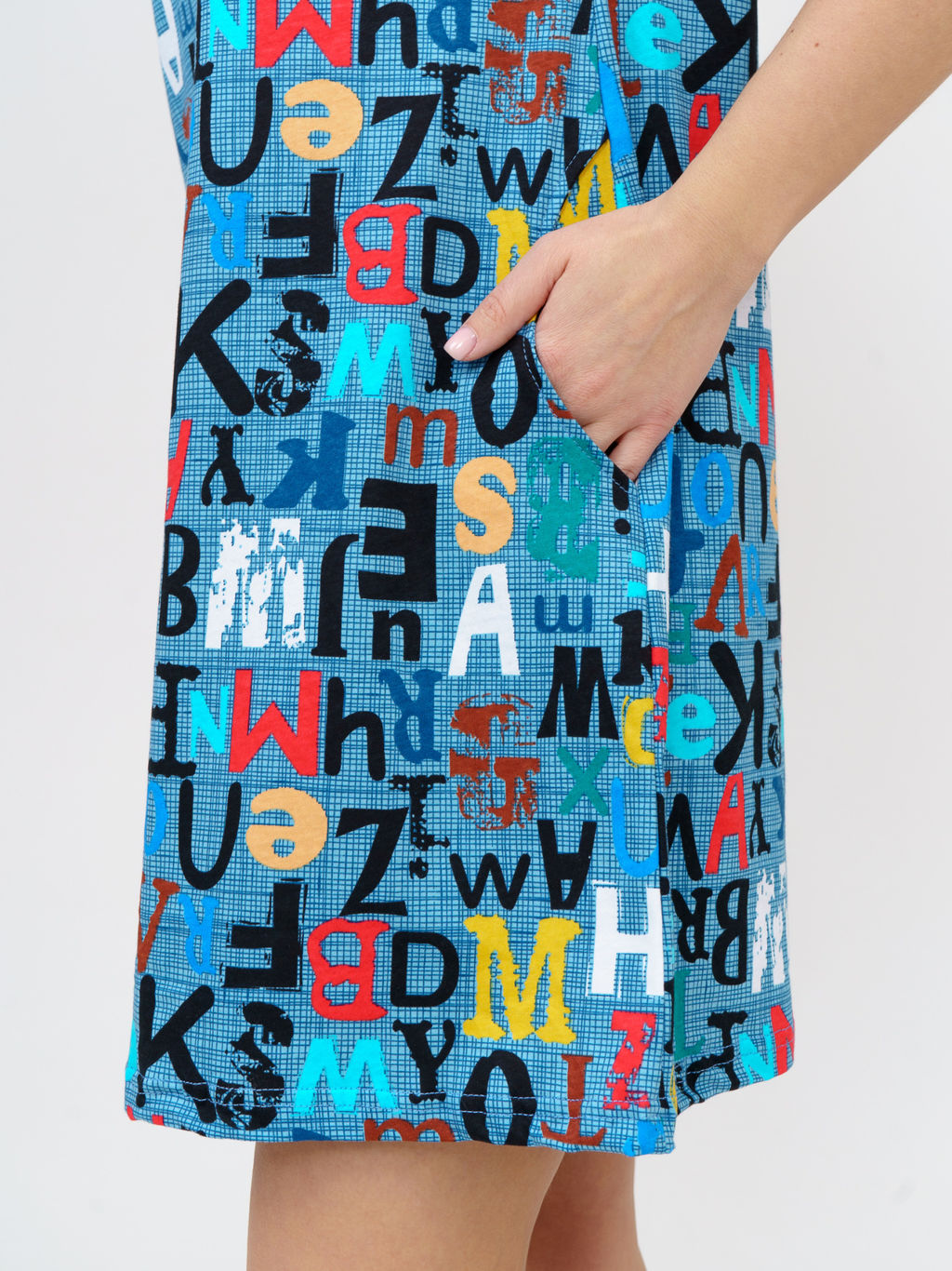 532 Туника " Буквы на голубом"