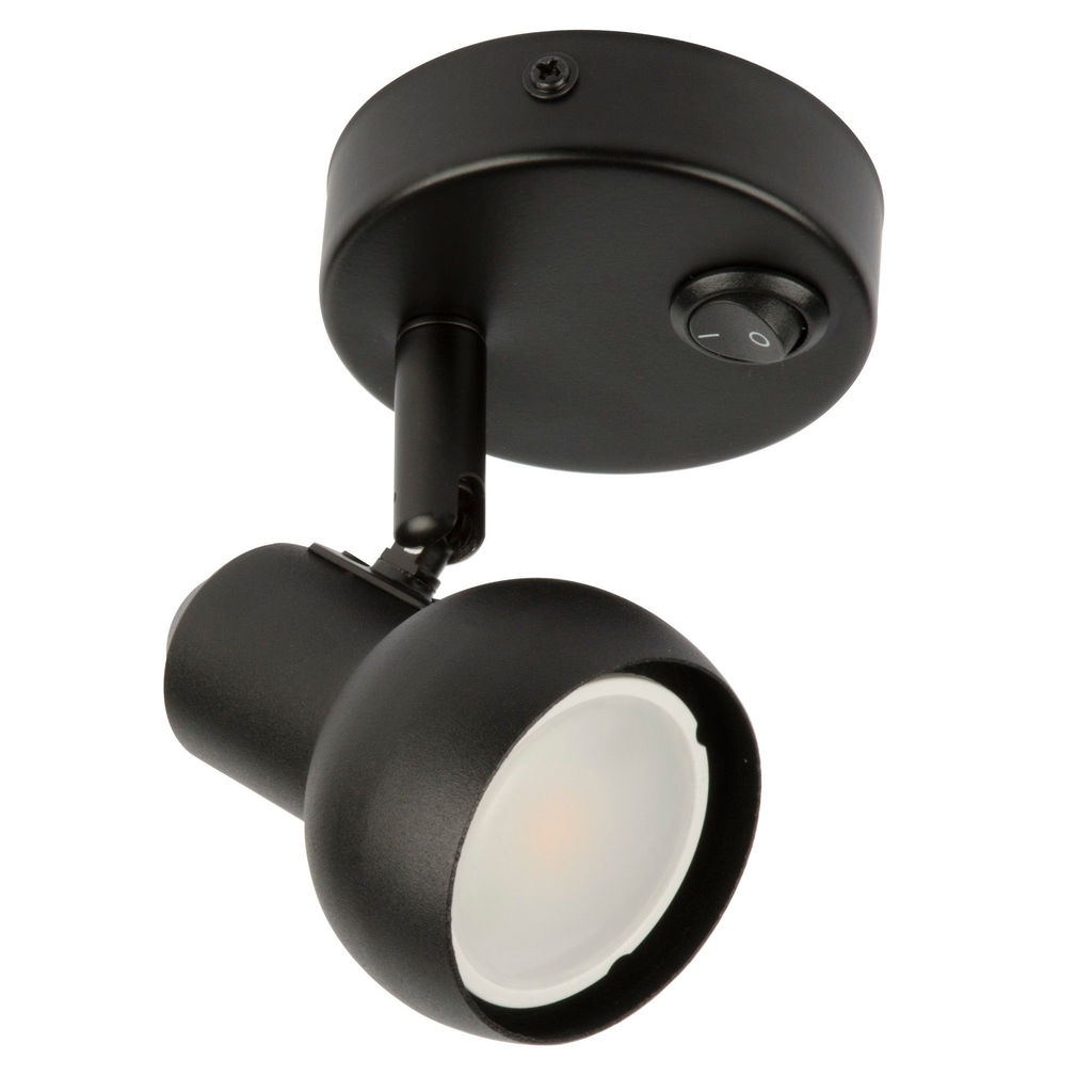 DLC-S621 GU10/B BLACK Светильник декоративный накладной, серия Sotto. Без лампы, цоколь GU10. Выкл. на корпусе. Металл. Черный. TM Fametto