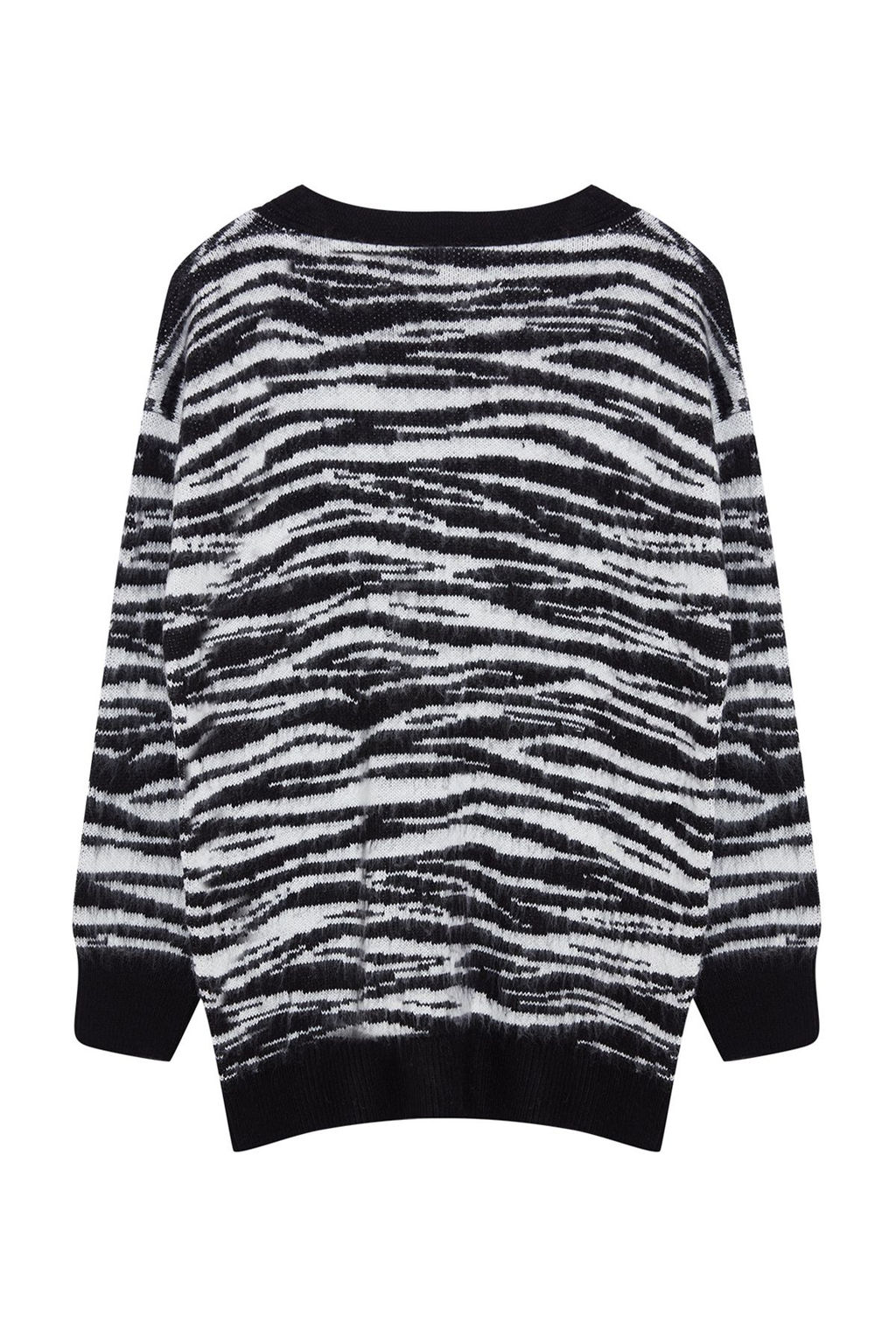 Siyah Yumusak Dokulu Zebra Desenli Triko H?rka TWOAW25HI00239 - Trendyolmilla фото 7