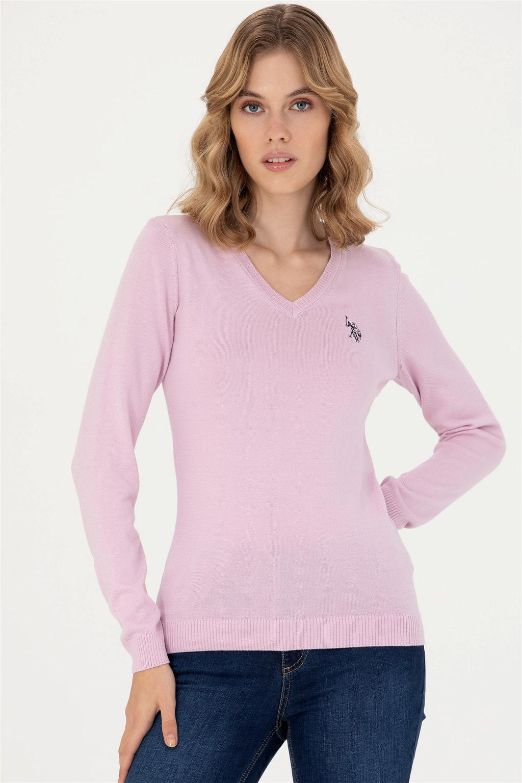 U. S. Polo Assn Женский базовый свитер с v-образным вырезом Магнолия - U.s. polo assn фото 11