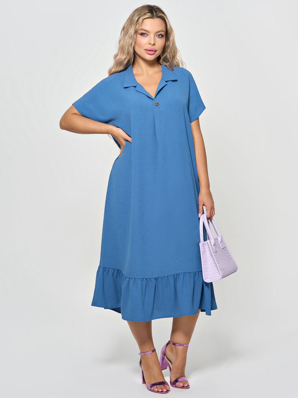 Платье 0339-1с темно-голубой - Dora фото 10