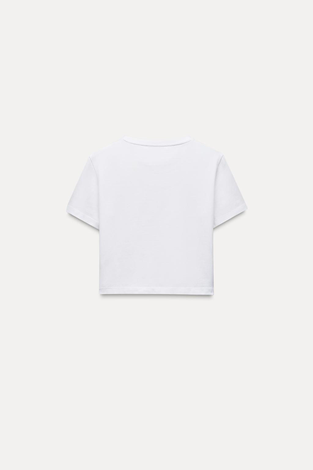 CROPPED STRETCH T-SHIRT - Zara фото 5