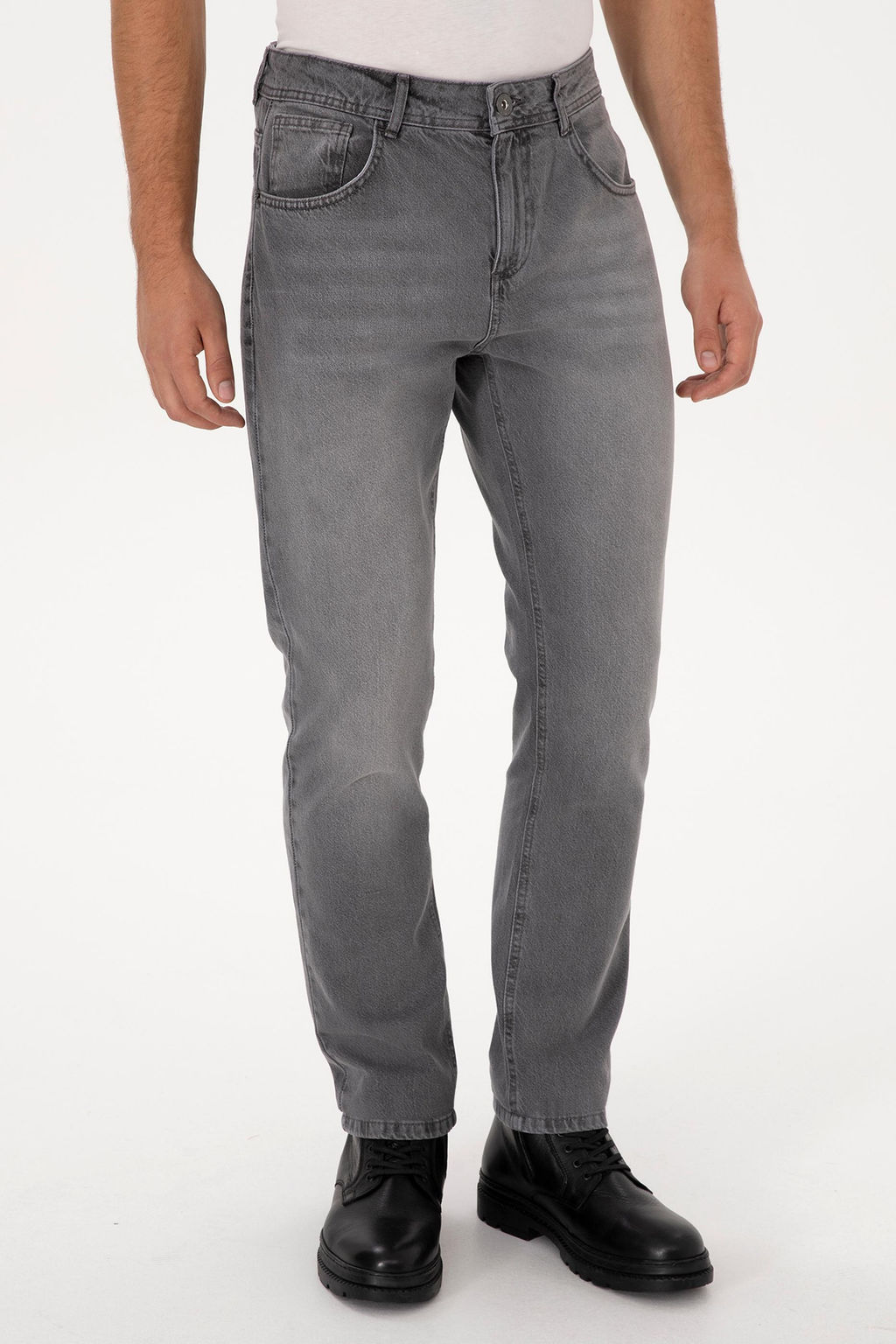 Erkek Gri Straight Fit Jean Pantolon - U.s. polo assn фото 2