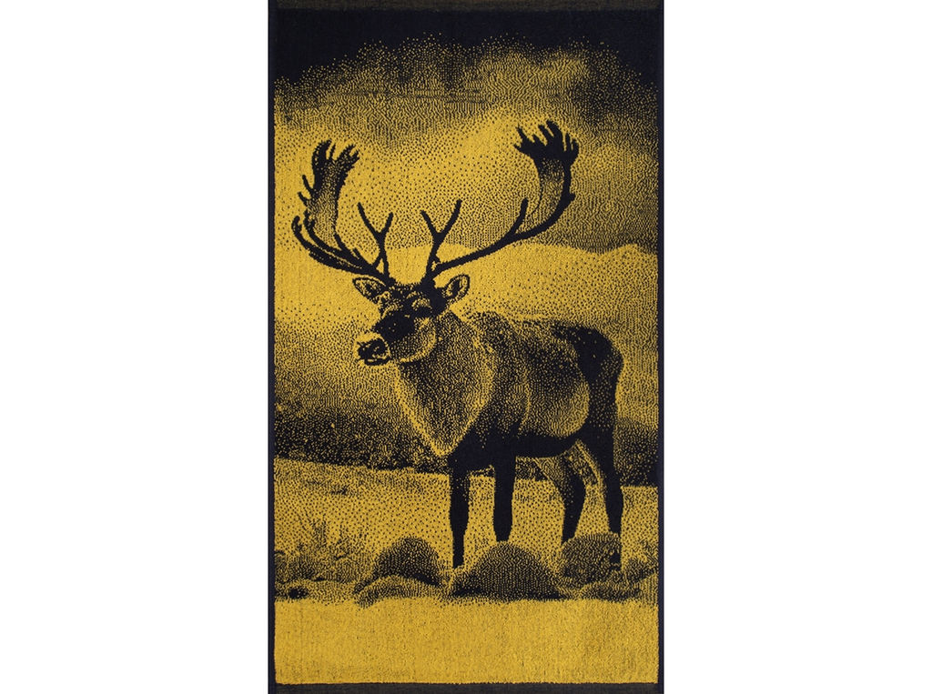 Полотенце махровое 6с103.412ж1 Фото-олень(т.желтый) 50х90см